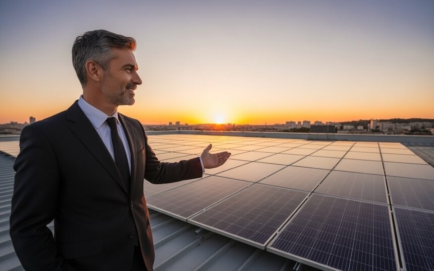 busineeman solar panels